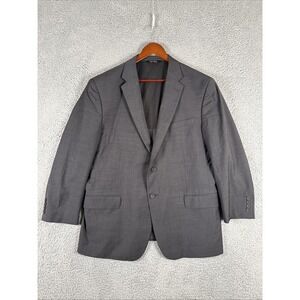 Jos A Bank Men's Traveler Suit Charcoal Dark Gray  48R Pants 38x27 Solid Wool